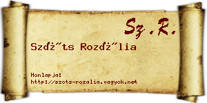 Szőts Rozália névjegykártya